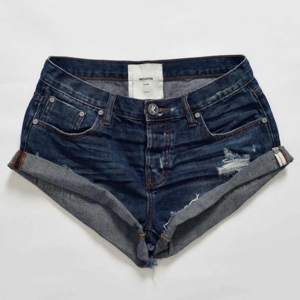 One Teaspoon Shorts Women’s Size 27 Blue Moon Bandits Denim